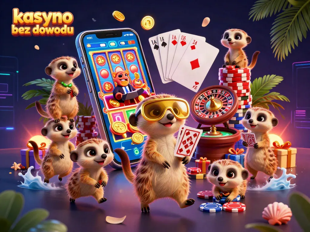 Experience thrilling games at kasyno bez dowodu with lively meerkats in a vibrant casino scene.