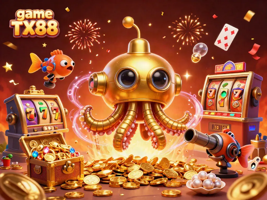 Engage in game TX88 excitement with dynamic casino elements featuring vibrant characters and rich visuals.