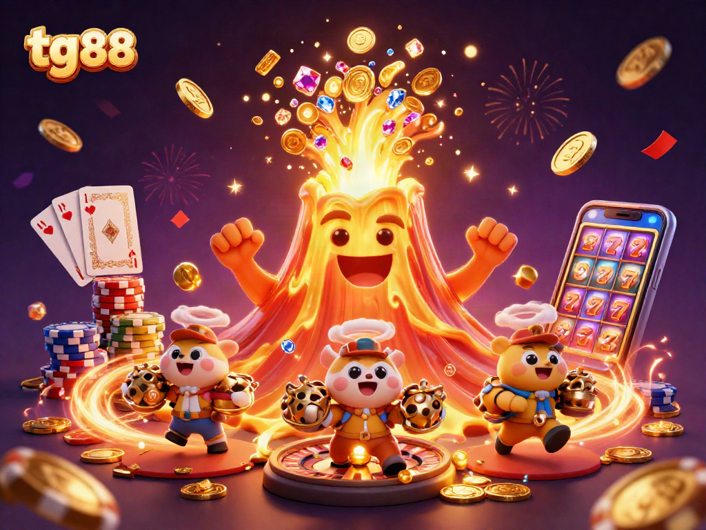 Experience thrilling action at tg 88 with a vibrant eruption of treasures from a golden volcano.