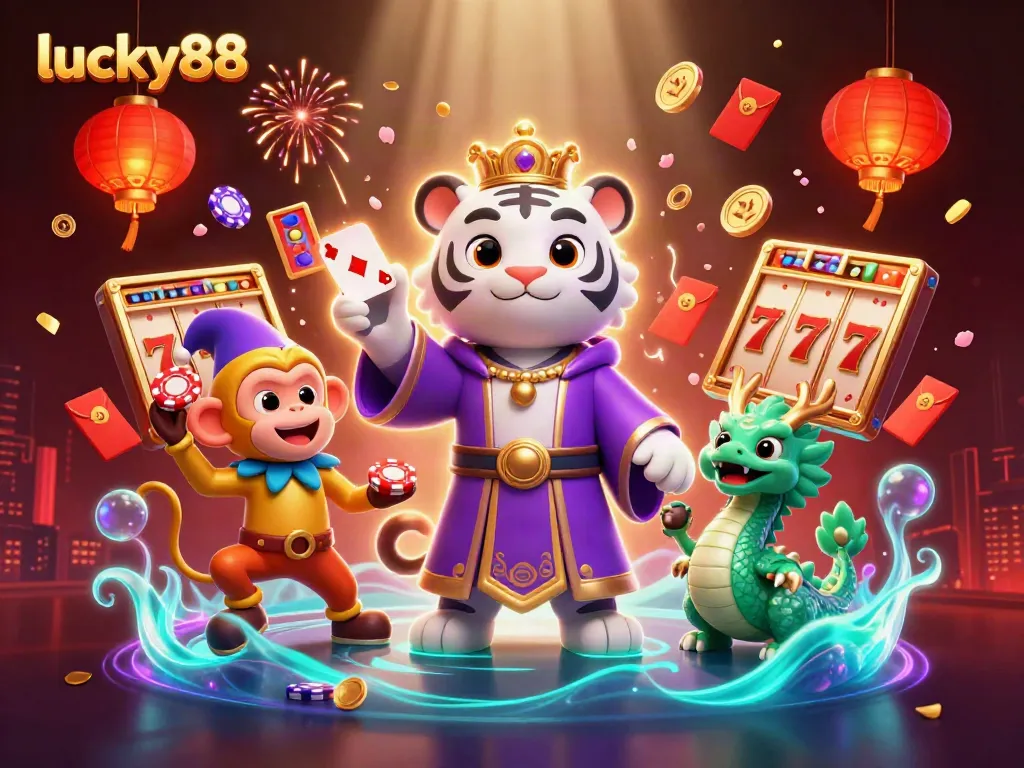Experience the excitement of lucky88 with a vibrant casino scene featuring engaging characters.