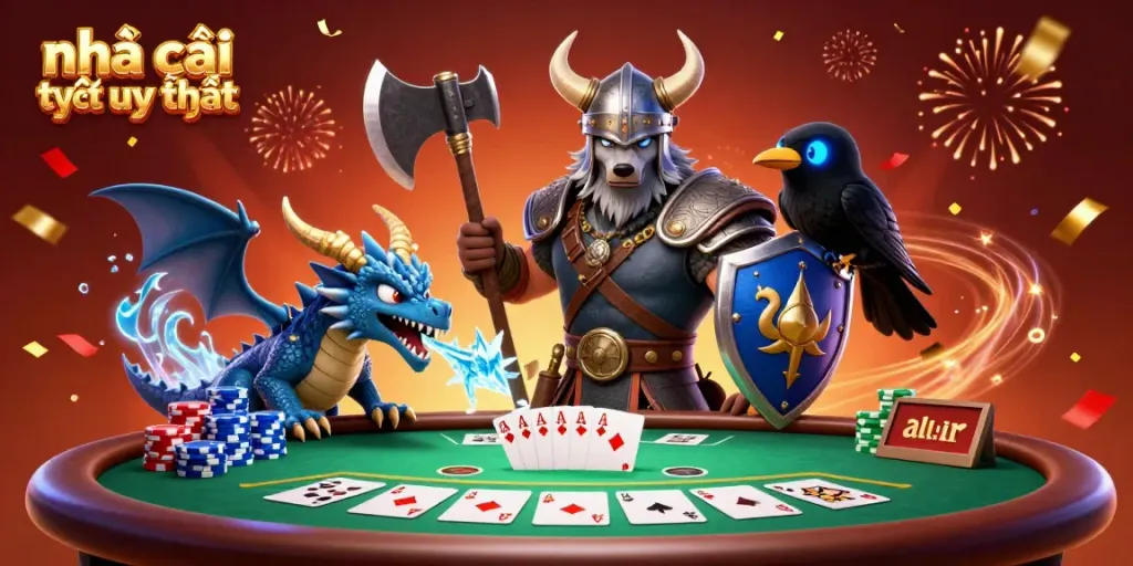 Experience the thrill of nhà cái trực tuyến uy tín with vibrant casino elements and dynamic characters in action.