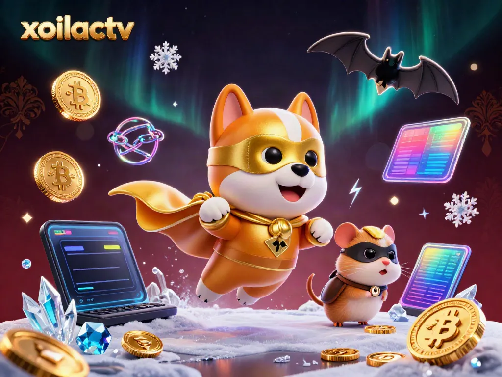 Engaging illustration showcasing xoilactv's dynamic superhero dog character, flying amidst vibrant gambling elements.