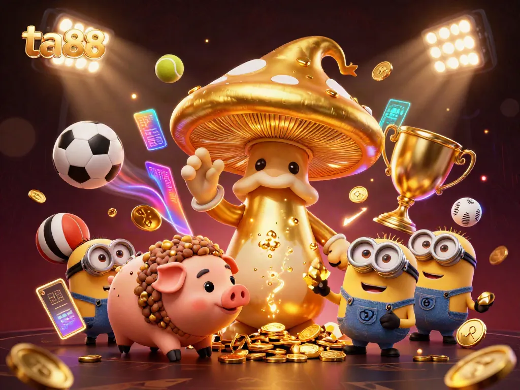 Experience thrilling gaming with ta88 as magic and sports collide in this vibrant 3D scene.