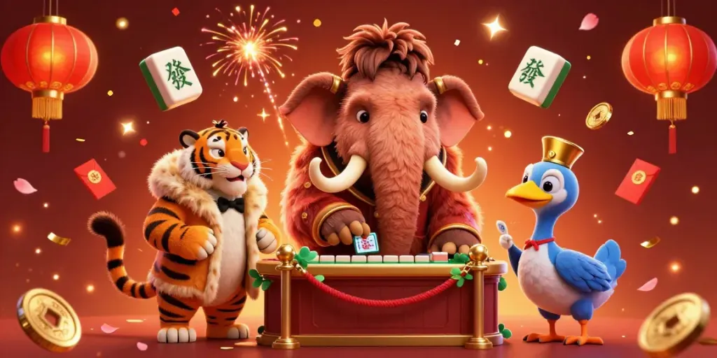 Engage with u888's vibrant casino atmosphere featuring dynamic characters and festive elements.