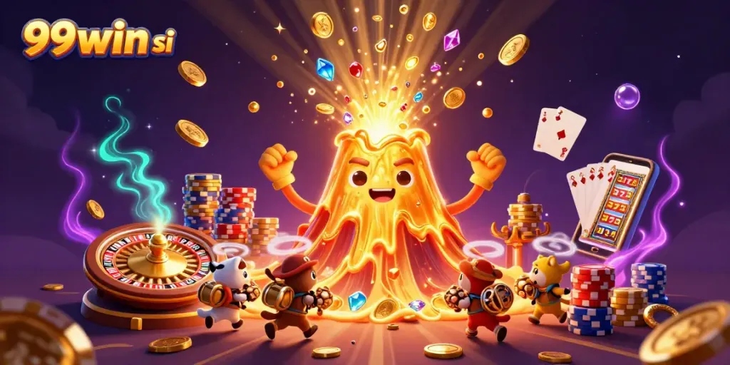 Engage with thrilling slots gameplay at 99win si, featuring vibrant treasures and lively animations.