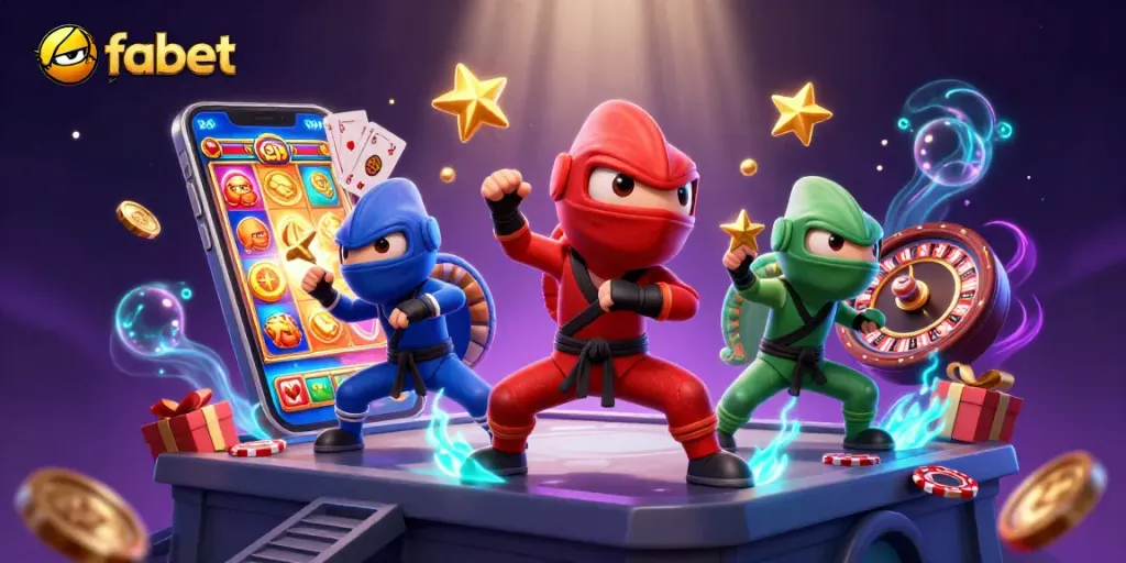 Engage in thrilling action with fabet's vibrant online slots supported by a ninja chameleon team!