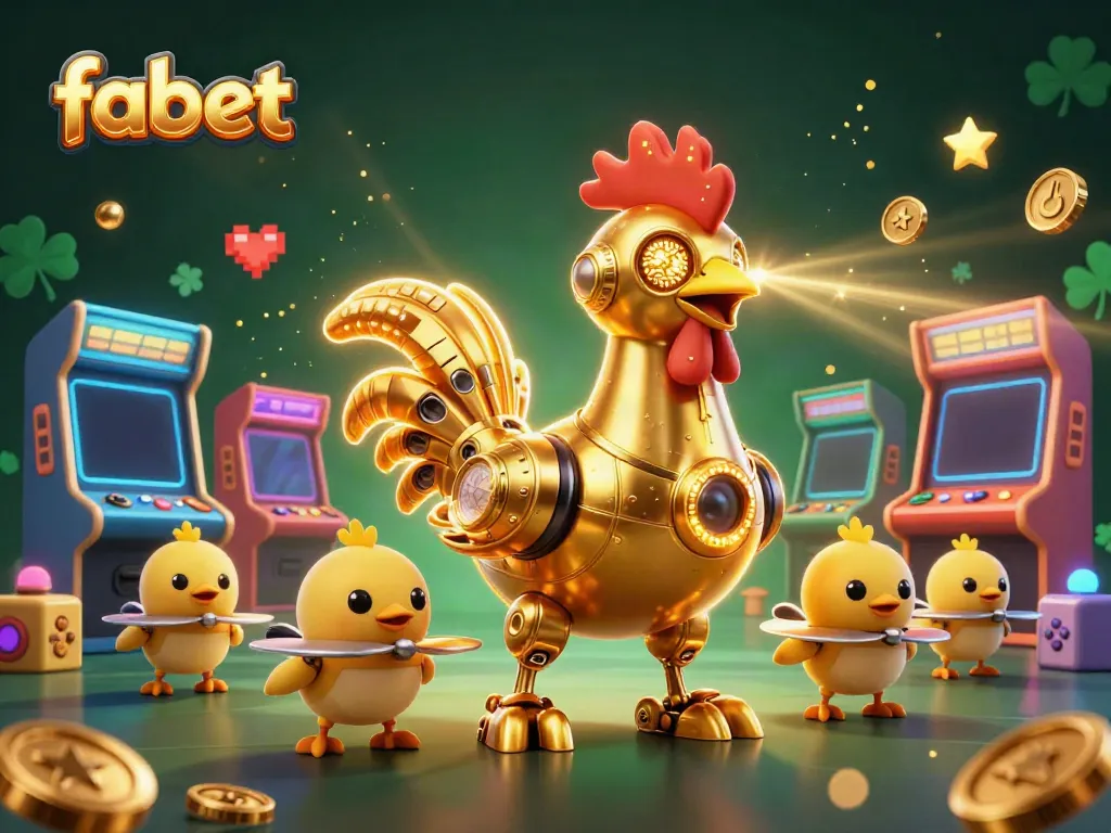 Engage with fabet's exciting gaming world featuring 3D characters and arcade elements.