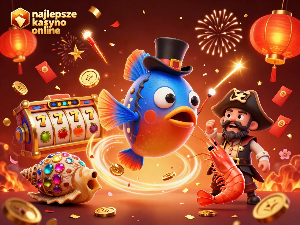 Catch the excitement at najlepsze kasyno online with a whimsical underwater scene featuring a lucky anglerfish, shrimp, and gem-filled snail.