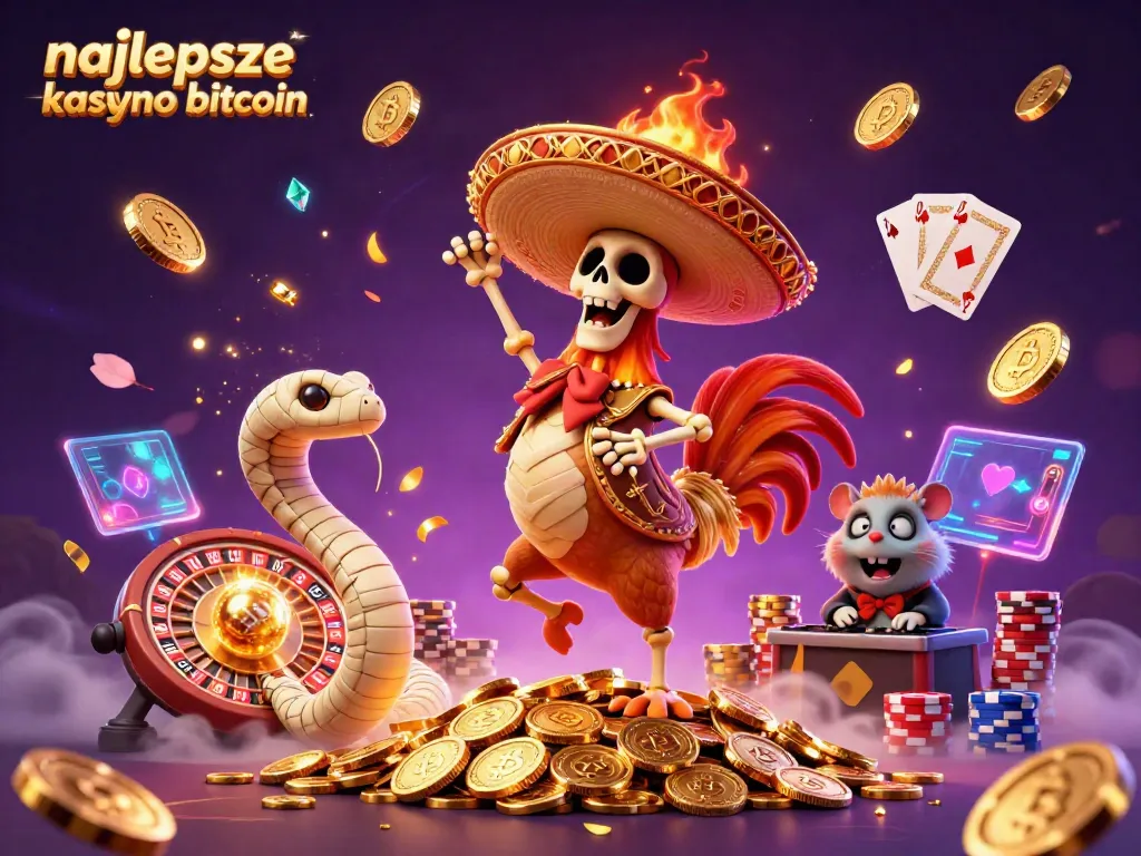 Experience vibrant celebrations at the najlepsze kasyno bitcoin with colorful characters and flying coins.