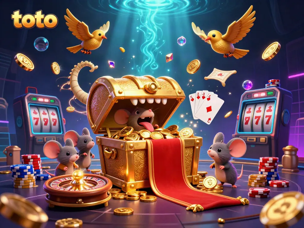 Maximize your winnings in toto-style slots with this dynamic 3D treasure chest scene, featuring adventure and excitement.
