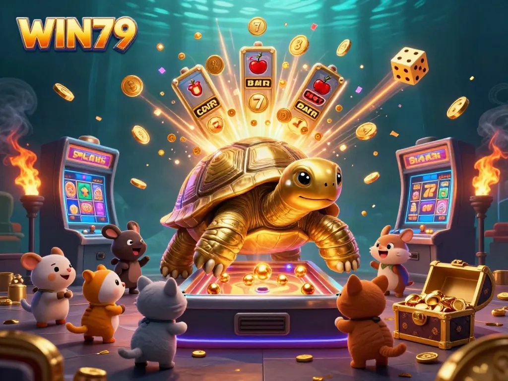 WIN79 interactive scene with exciting gameplay elements and vibrant characters in a casino setting.