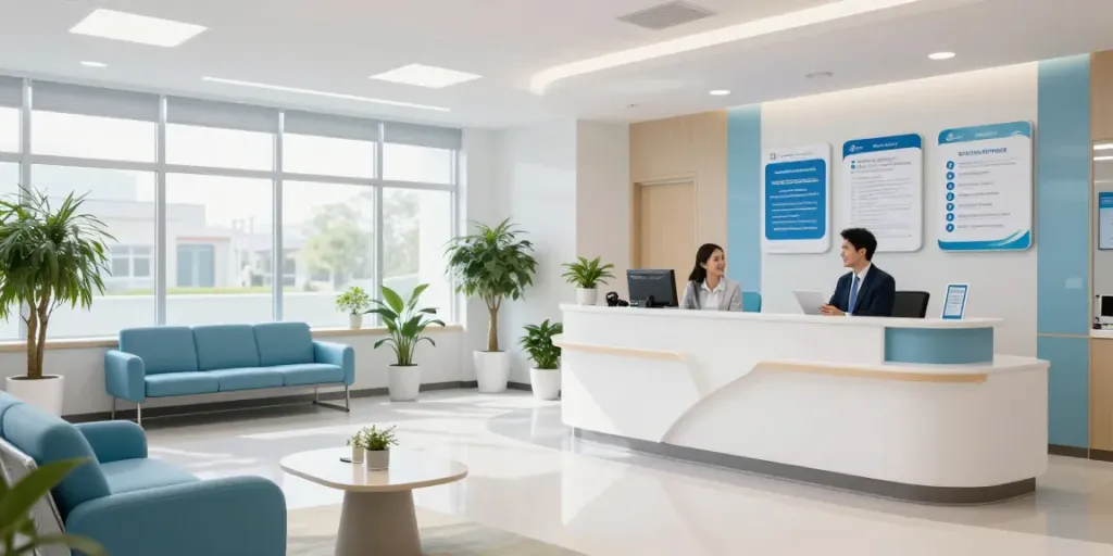 Situs toto and medical services in a bright healthcare clinic environment focused on patient care and wellness.