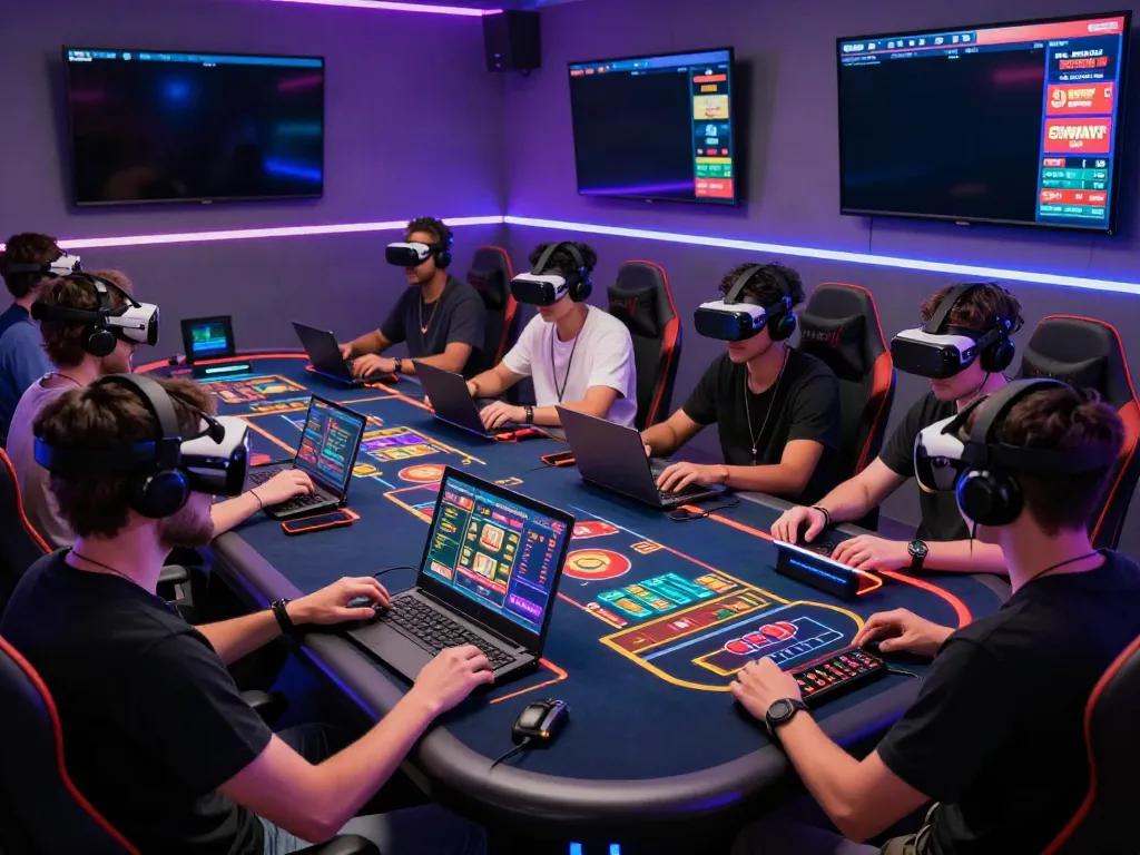Engaged players enjoying online casino games at 1da88.it.com, showcasing vibrant technology and excitement.