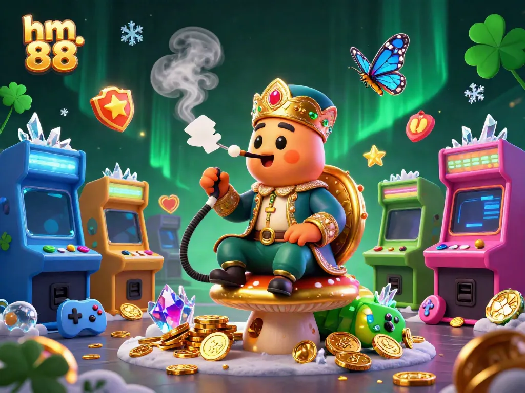 Experience thrilling games at hm 88 with a vibrant 3D illustration of a caterpillar casino master.